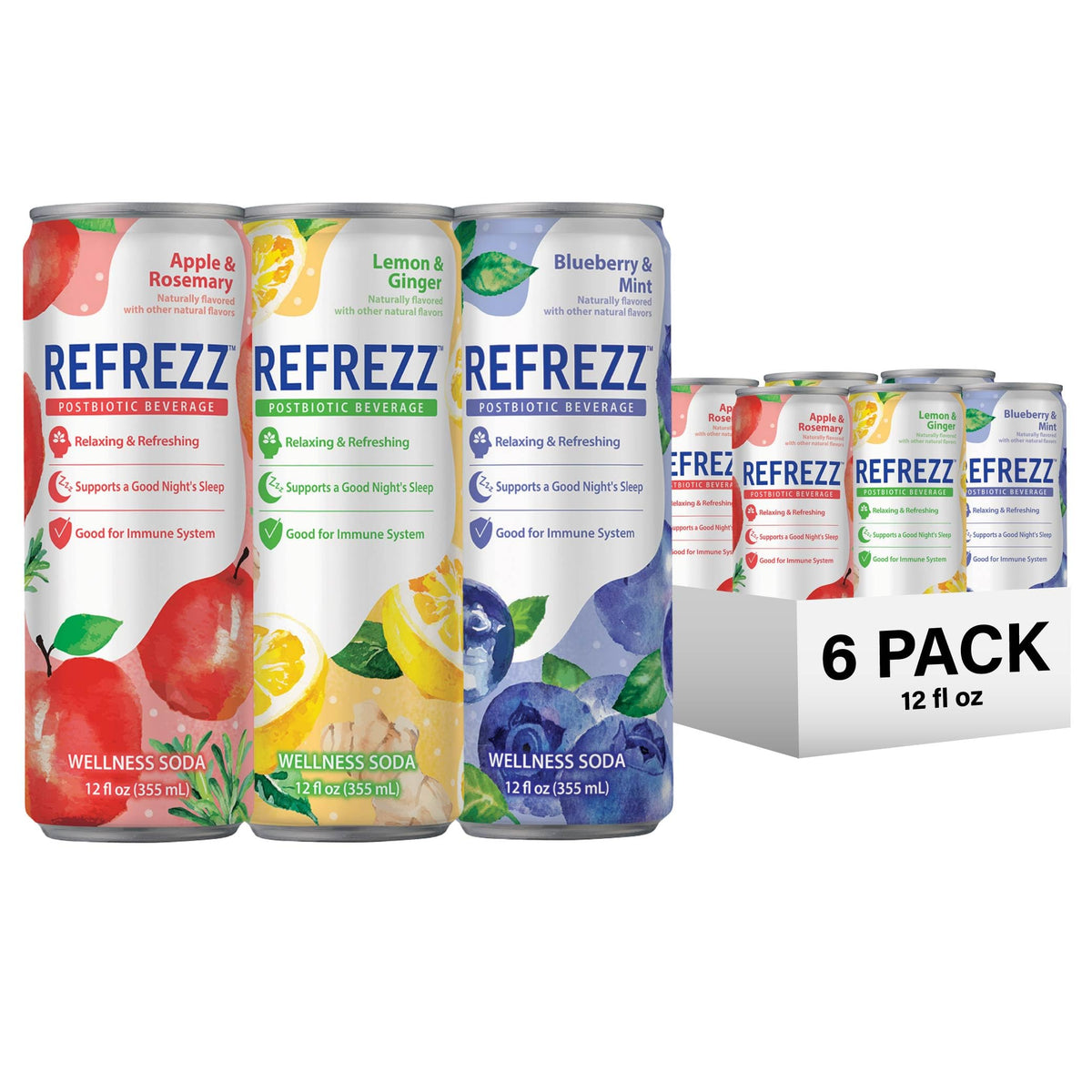 Postbiotic Sparkling Beverage, Six-Pack