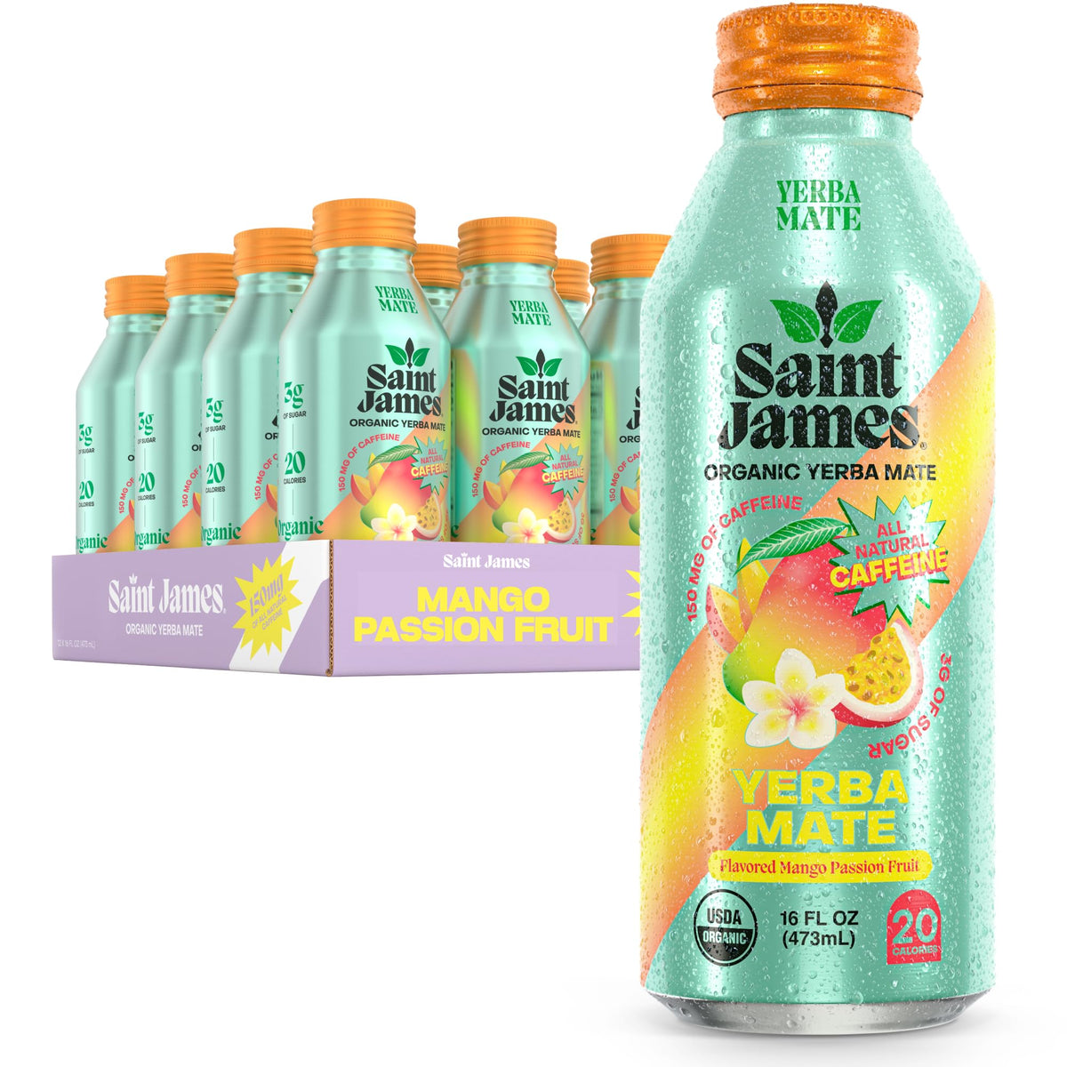 Organic Yerba Mate Fruit Drink, 12-Pack