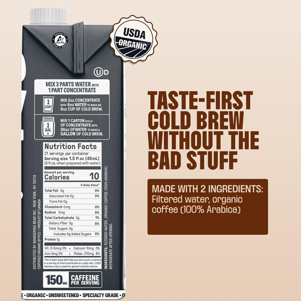 Cold Brew Coffee Concentrate and On-Tap Drinks
