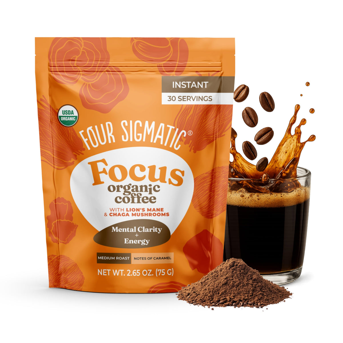 Mushroom-Blend Instant Coffee Packets